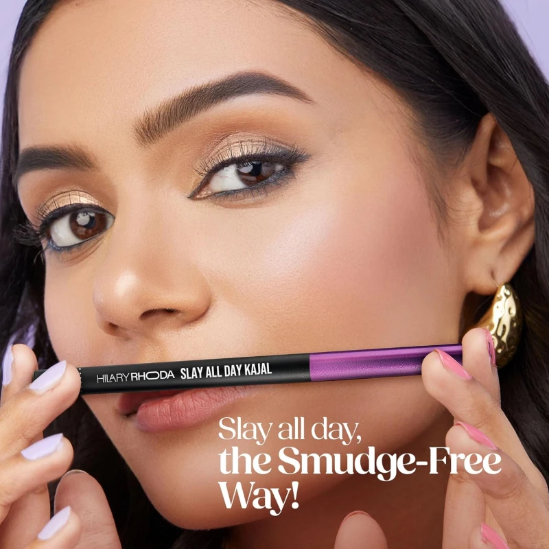 Hilary Rhoda Slay All Day Kajal | Long-Lasting & Waterproof | Smudge-Proof & Transfer-Proof | Deep Black Matte Finish | Intense Pigment | Retractable Kajal Pencil for Eyes | 0.35g thumbnail 3